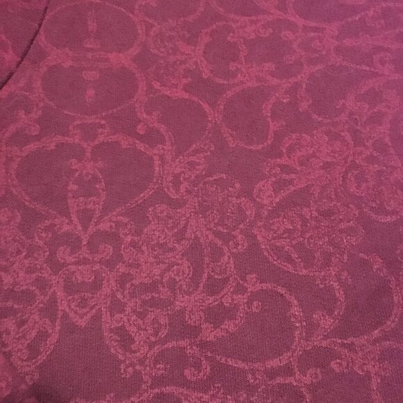 Hanes Burgundy Rococo Print Drawstring Sweater Hoodie - Picture 8 of 16